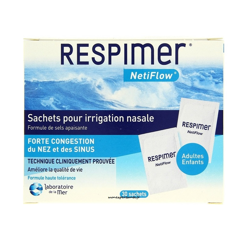 Traitement cogestion nasale sinus irrigation RESPIMER : la boite de 30  sachet à Prix Carrefour