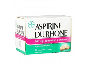 ASPIRINE DU RHONE 500MG A CROQUER 20 COMPRIMES