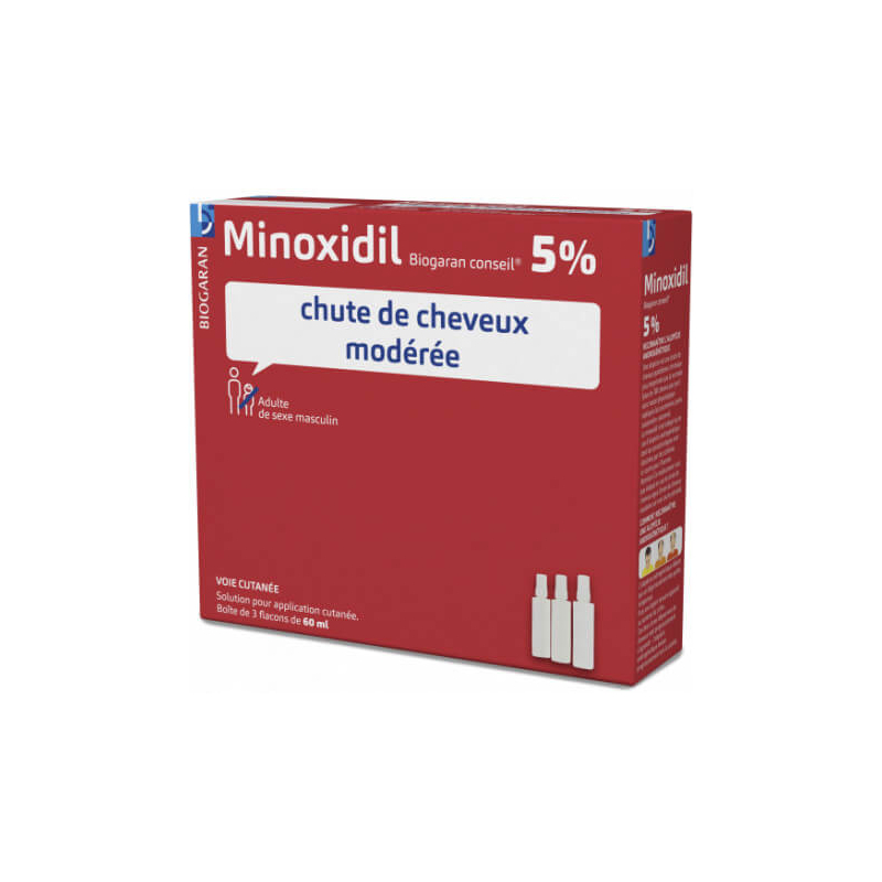 MINOXIDIL 5 % BIOGARAN - 3 FLACONS